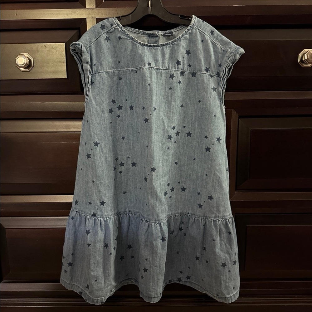 Gap Kids Denim Star Print Dress Medium